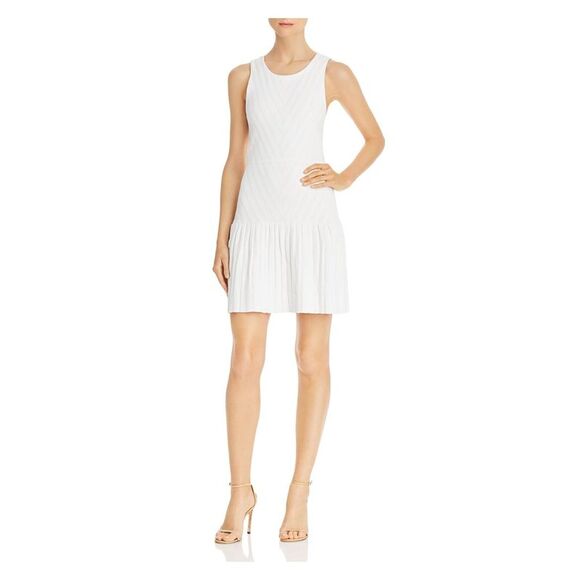 PARKER Womens White Sleeveless Jewel Neck Short Fit + Flare Dress S -  www.rajagirimanappuram.com